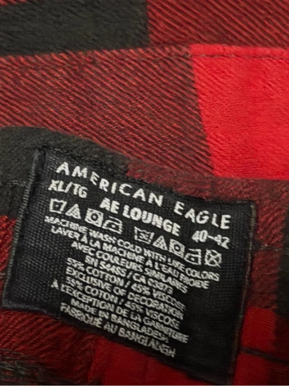 American Eagle Outfitters Red and Black Buffalo Plaid Joggers